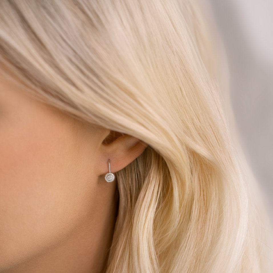 14ct white gold diamond earrings Alora