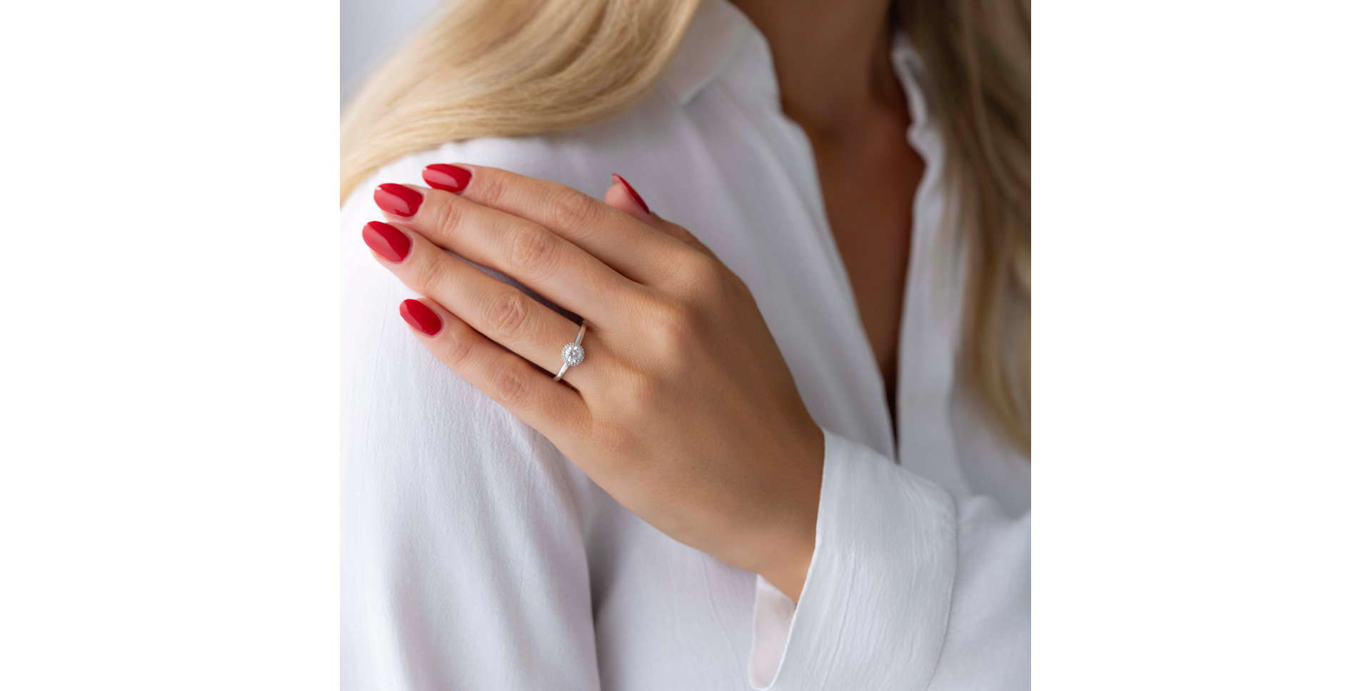 14ct white gold diamond ring Noble Allure