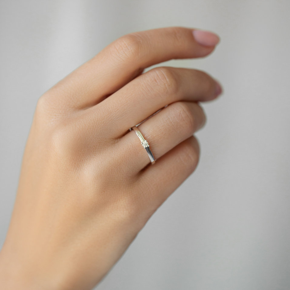 14ct white gold diamond ring Lovely Spark