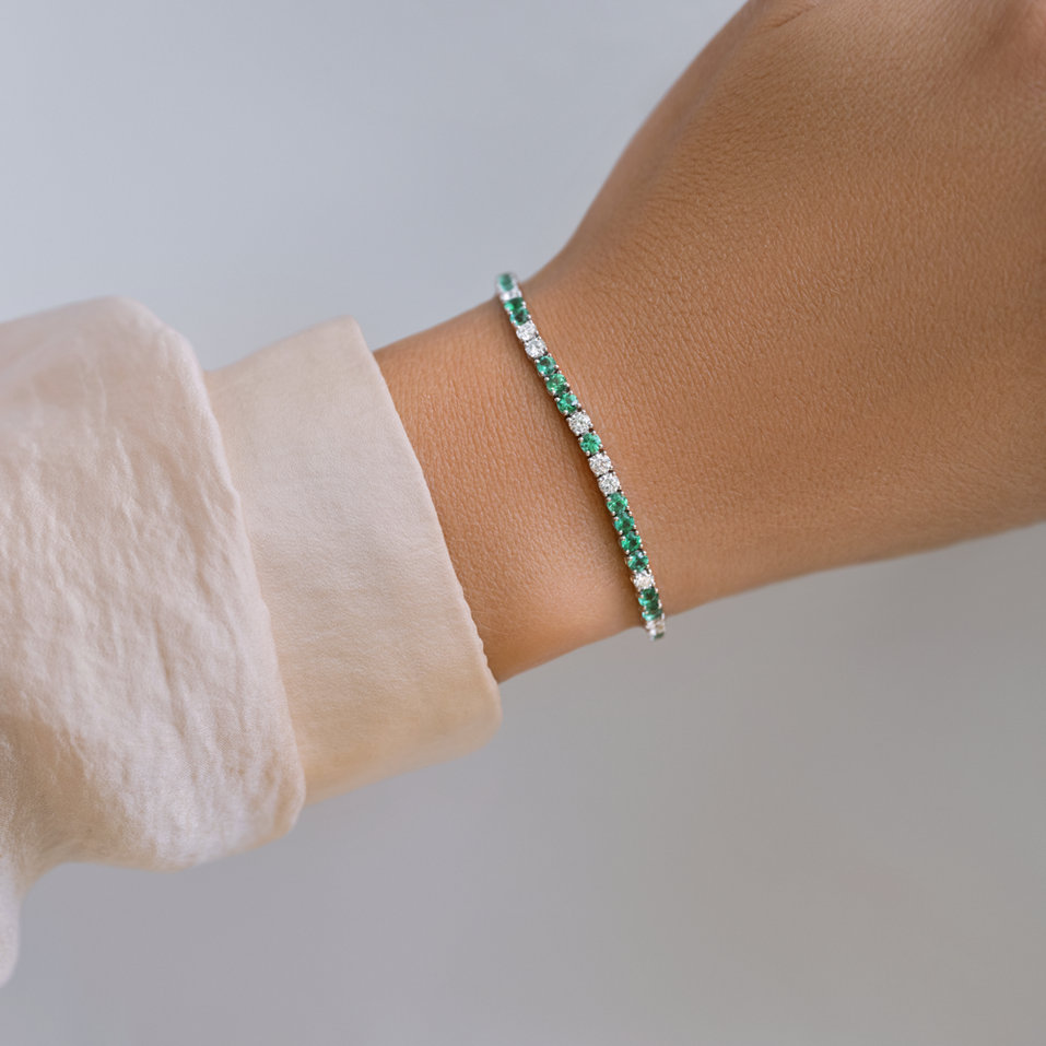 Diamond bracelet with Emeralds Belissia