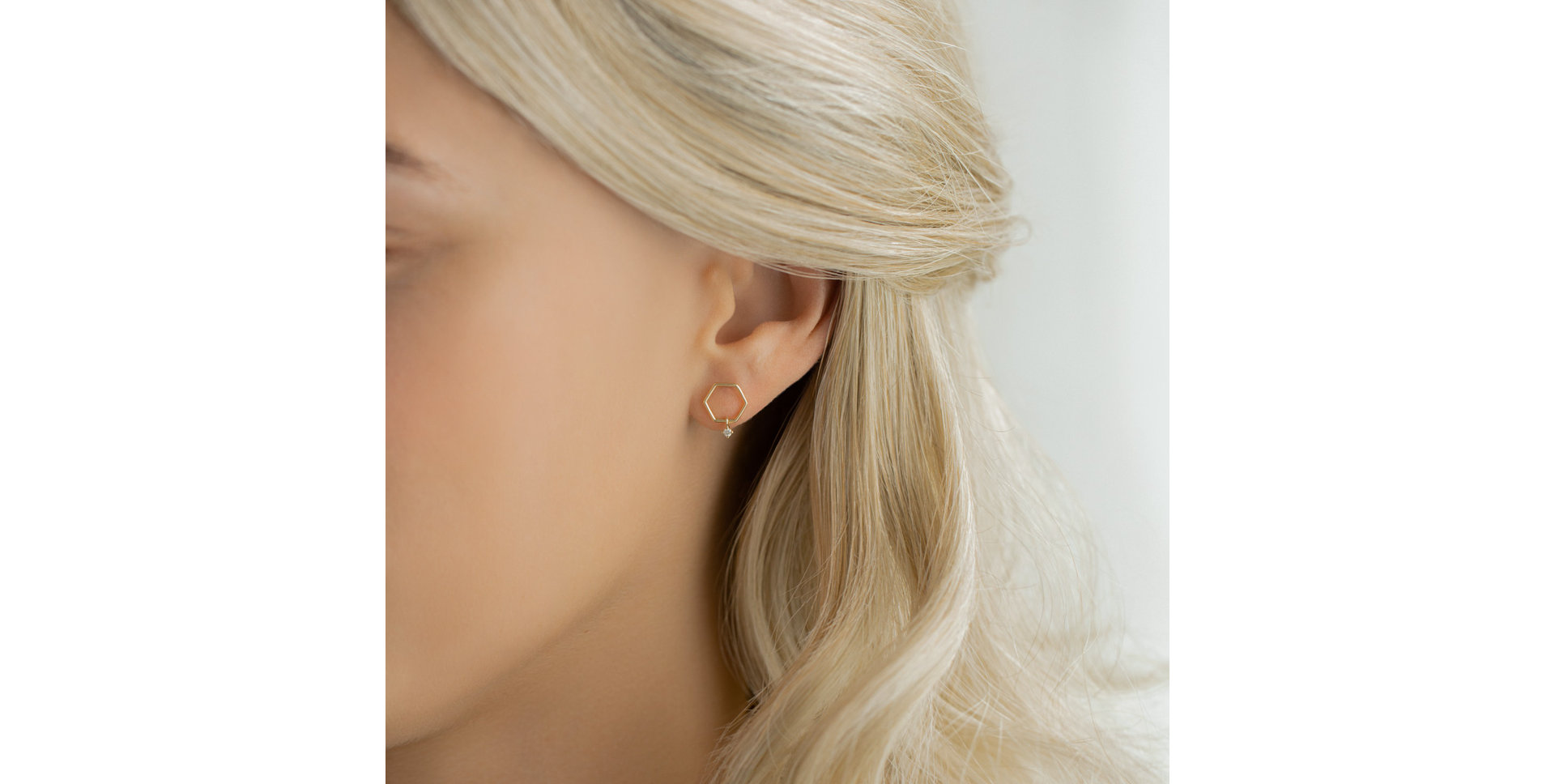 Diamond earrings Hexapolygon