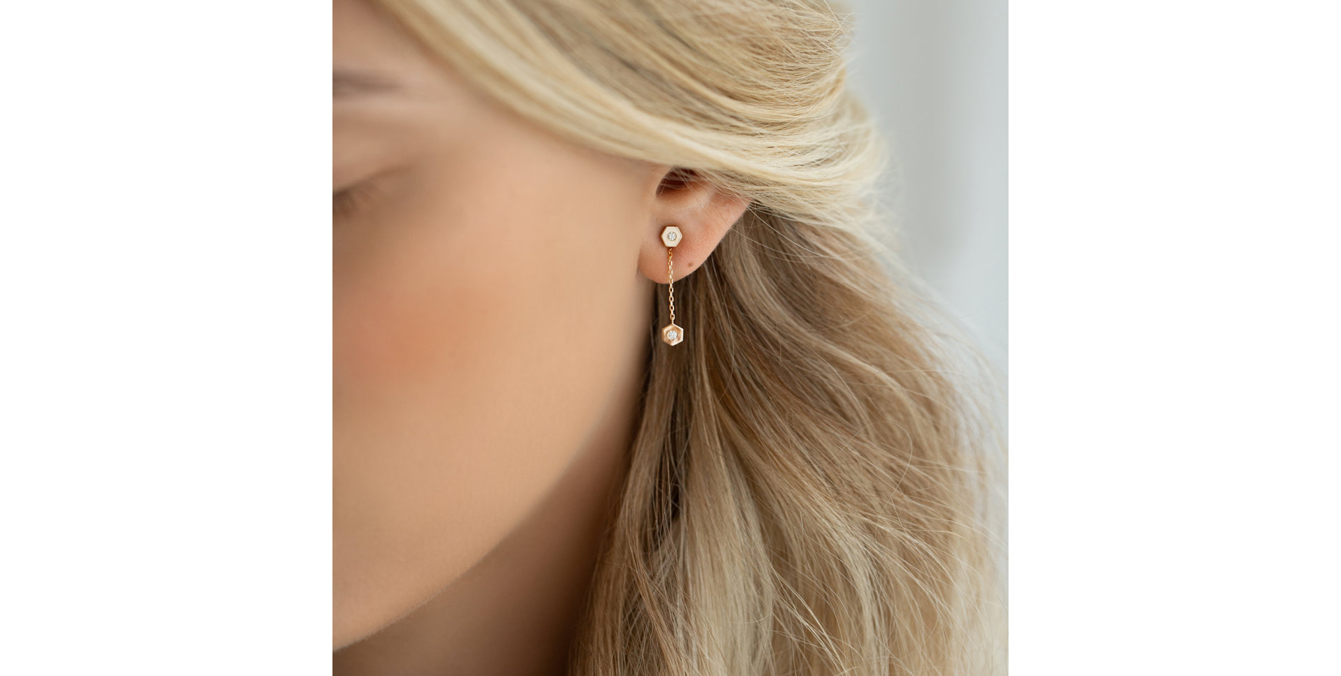 Diamond earrings HexaTwin