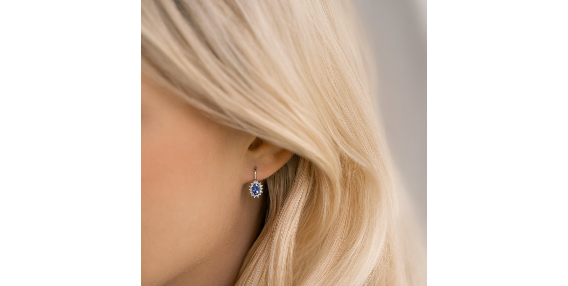 Diamond earrings with Tanzanite Princess Sparkle