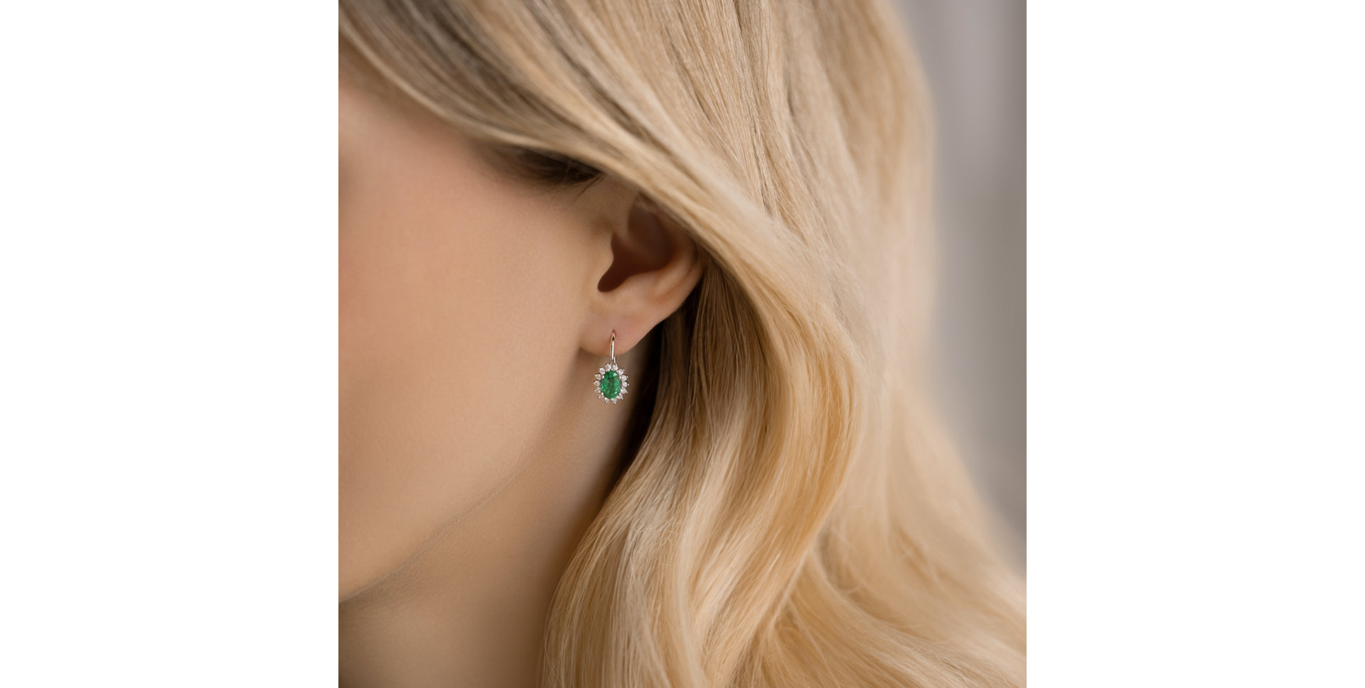 Diamond earrings with Emerald Princess Sparkle