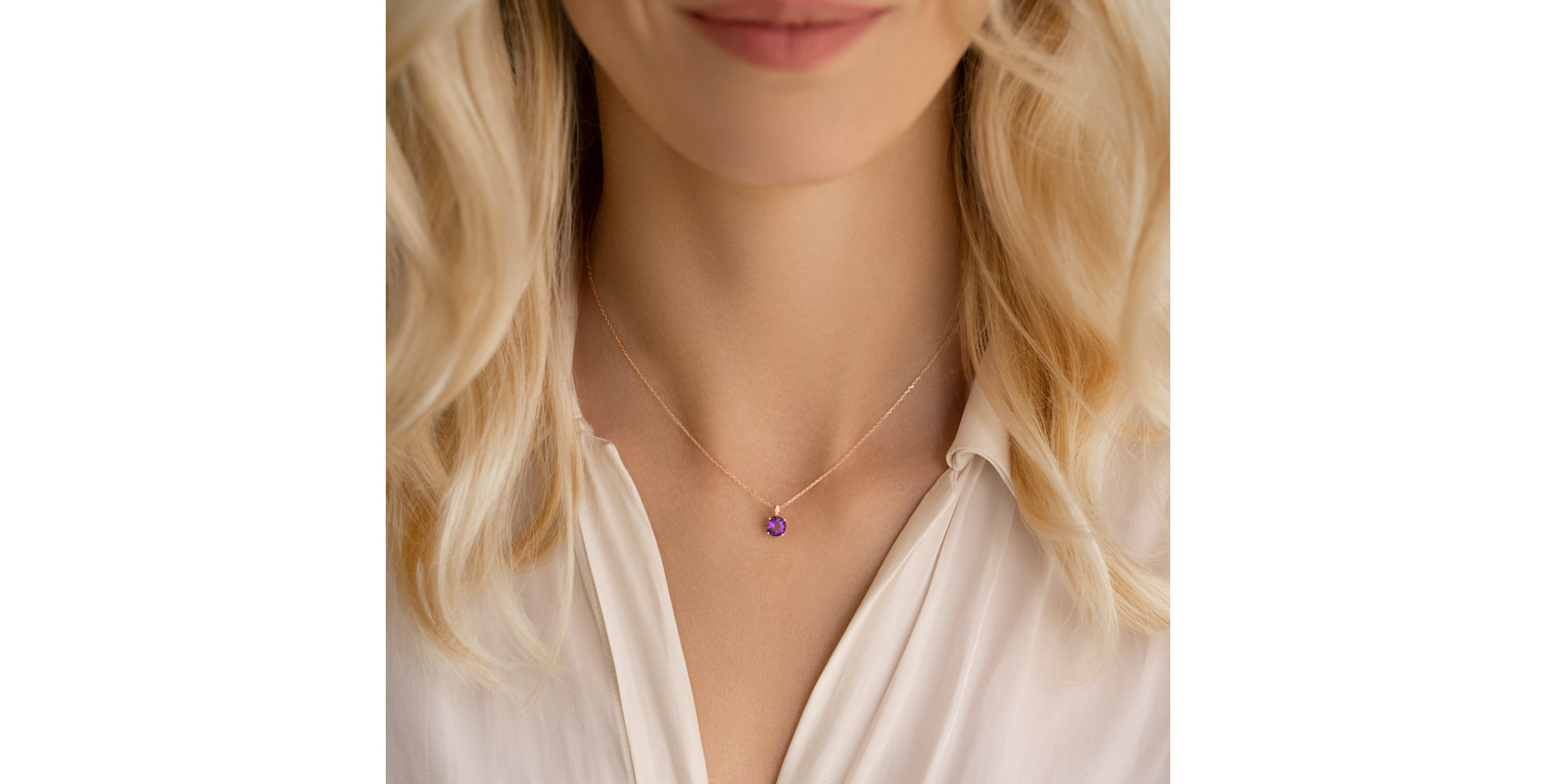 Diamond necklace with Amethyst Seraphita