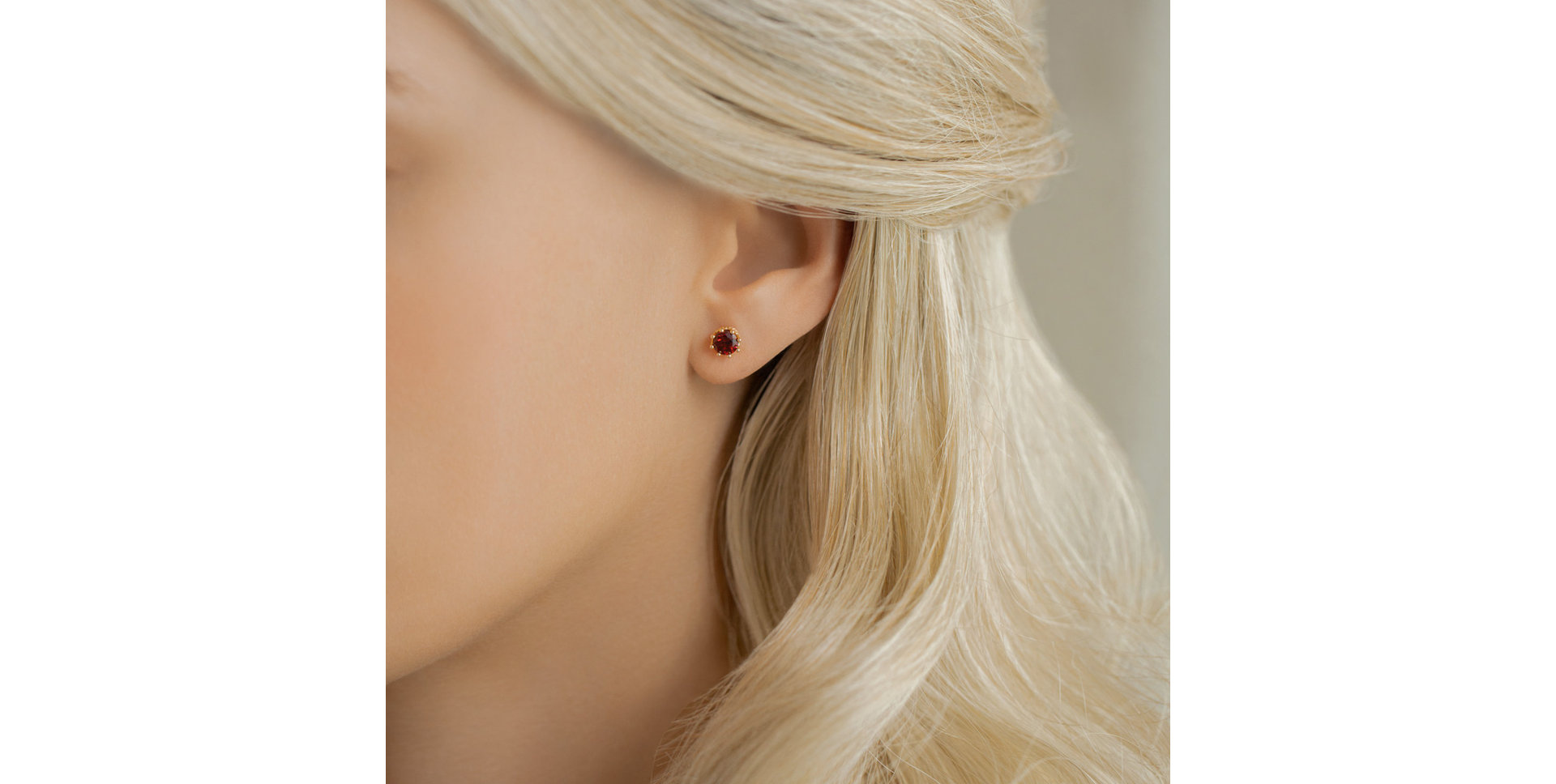 Earrings with Rhodolite Crown of Hearts