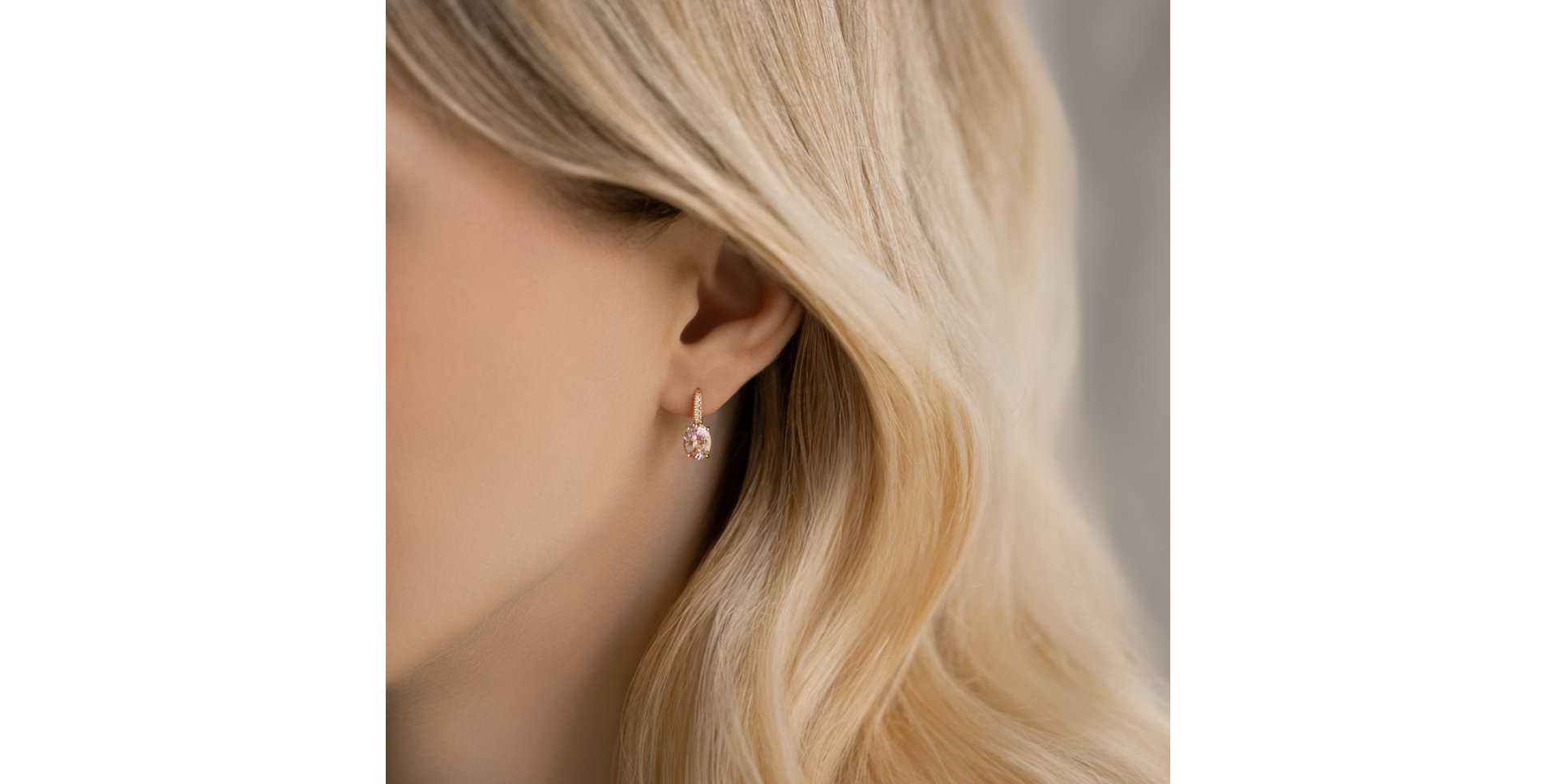 Diamond earrings with Morganite Iris Elegance