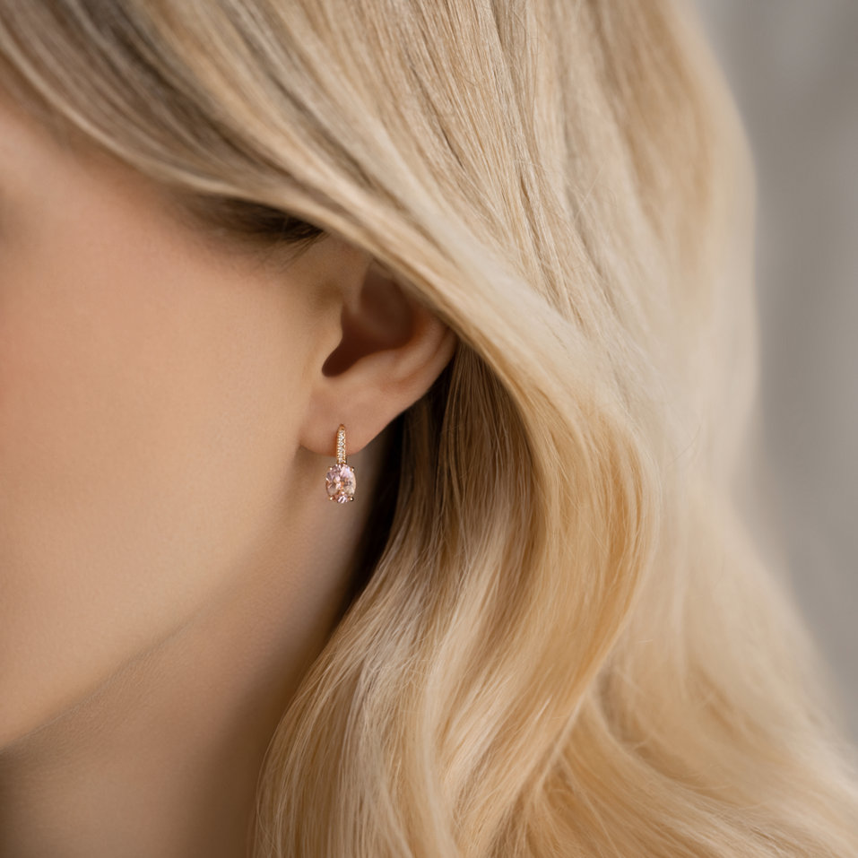 Diamond earrings with Morganite Iris Elegance