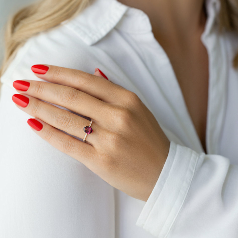 Diamond ring with Tourmaline Touch of Shine