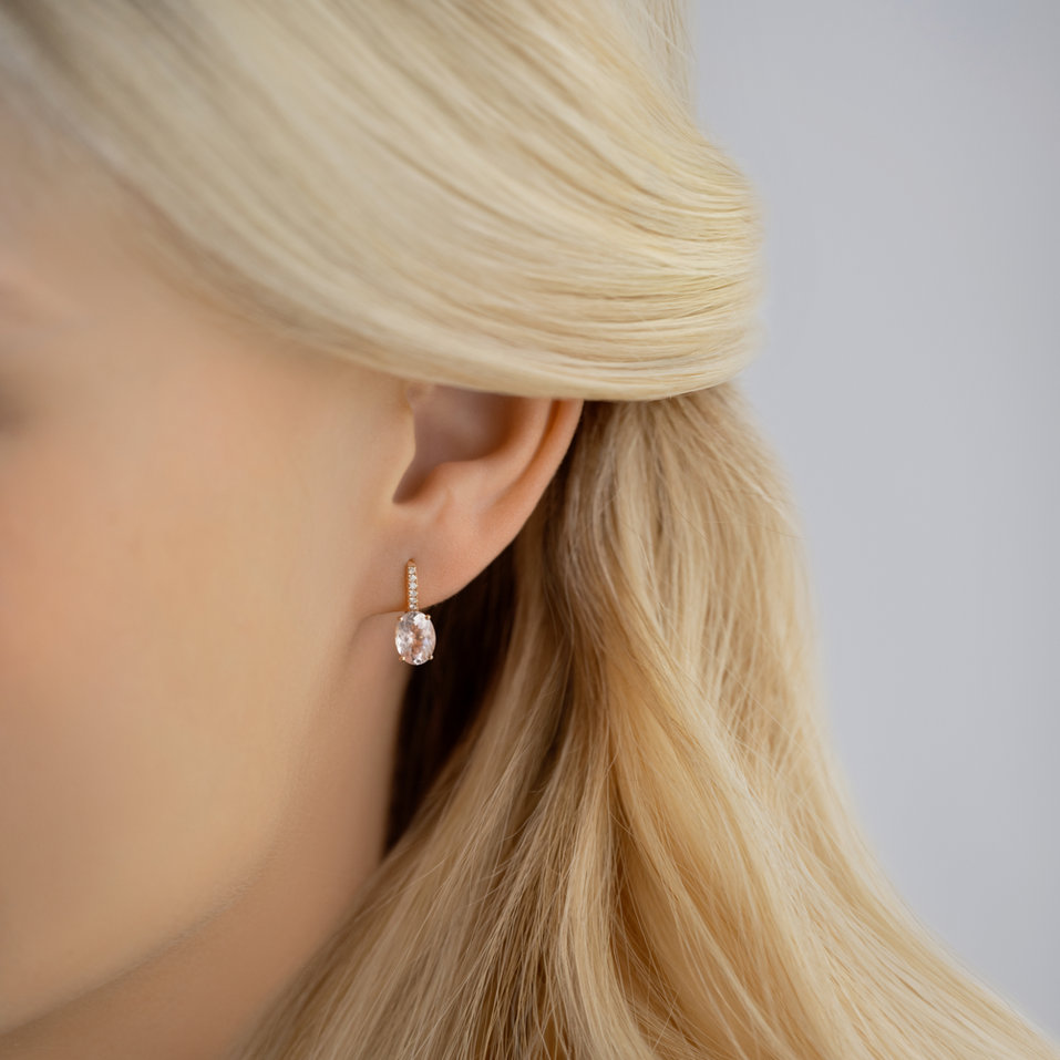 Diamond earrings with Topaz Niké Elegance