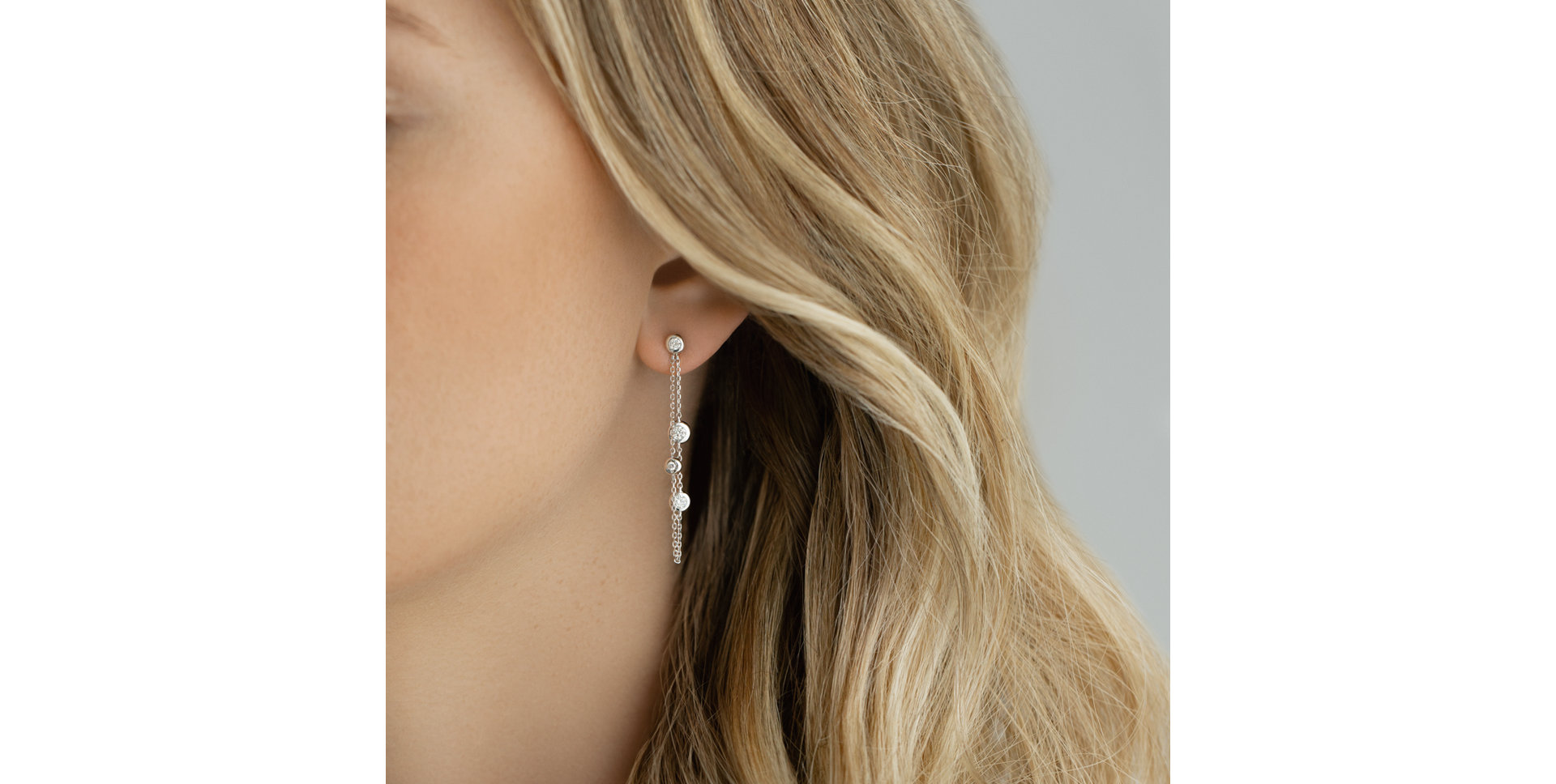 Diamond earrings Dots Waterfall