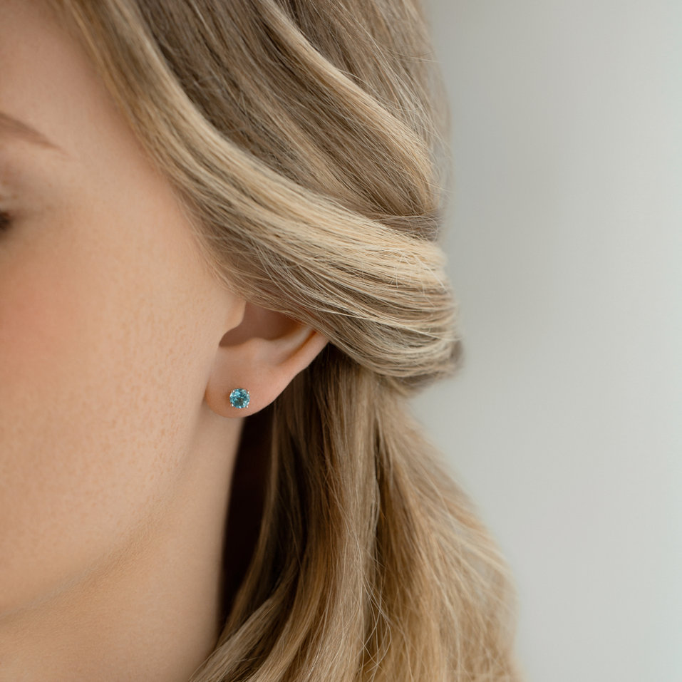 Earrings with Topaz Orbs