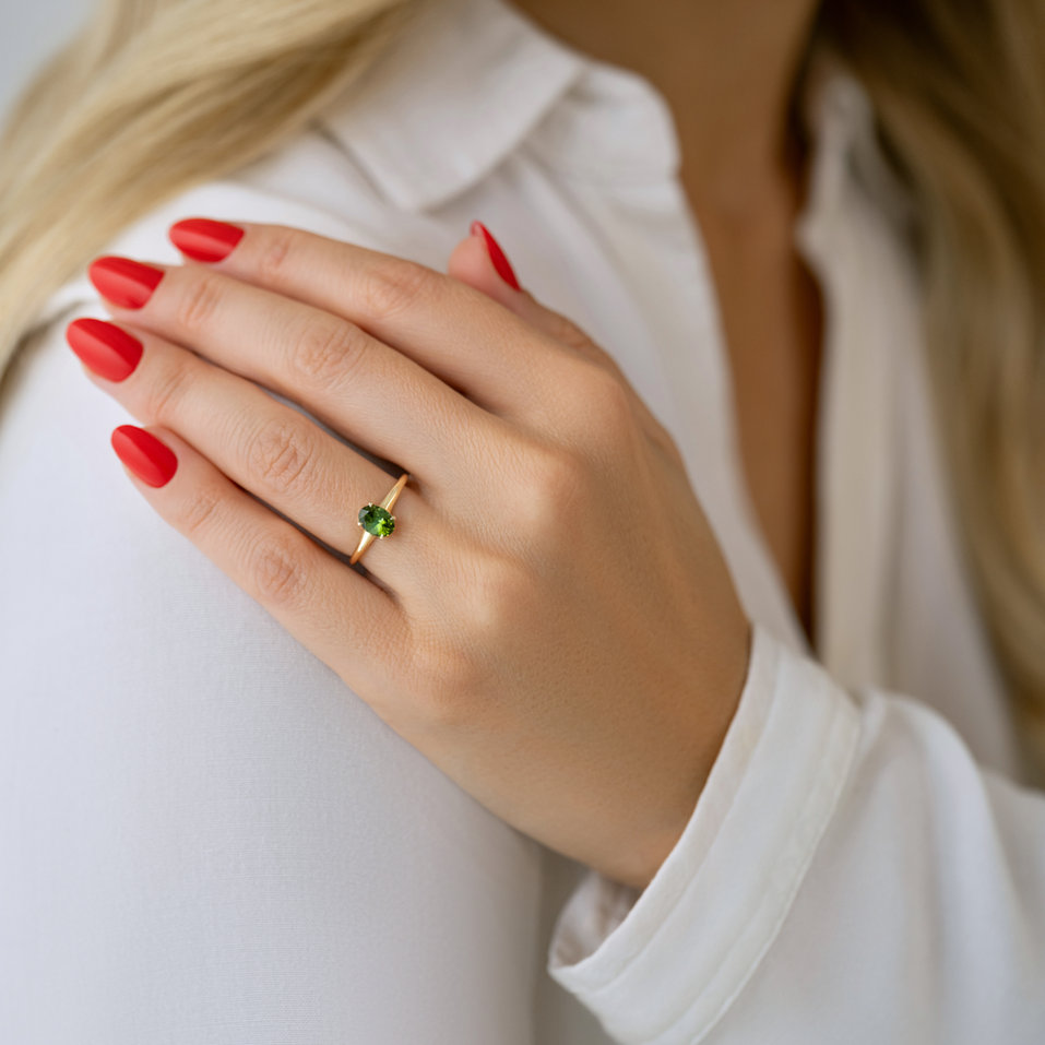 Ring with Tourmaline Mystic Abyss