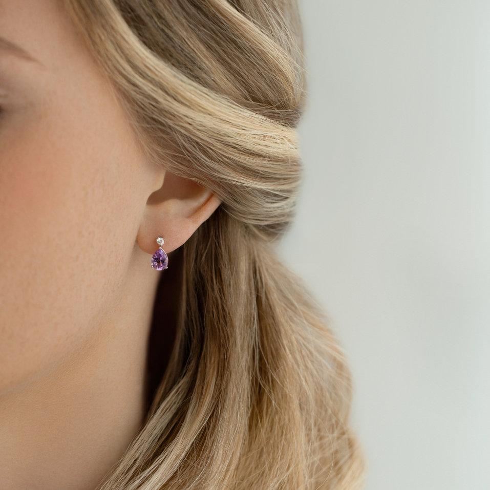 Diamond earrings with Citrine Ismene