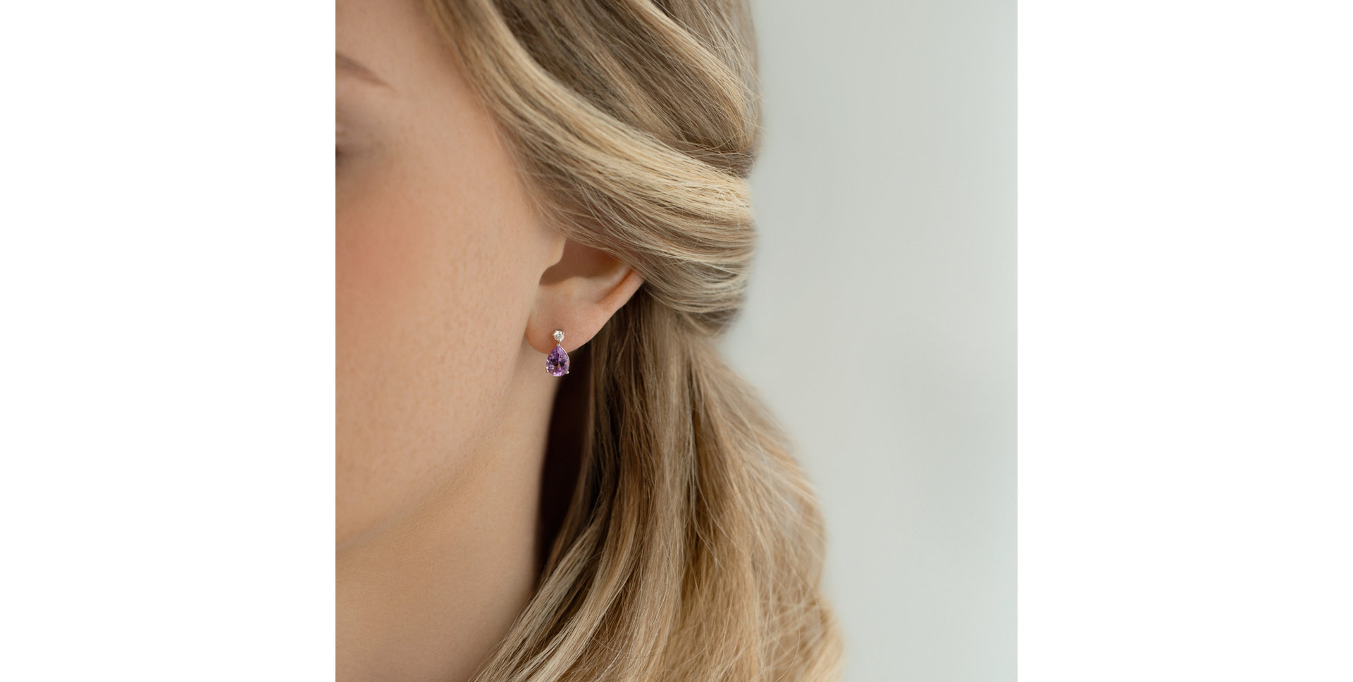 Diamond earrings with Quartz Ismene