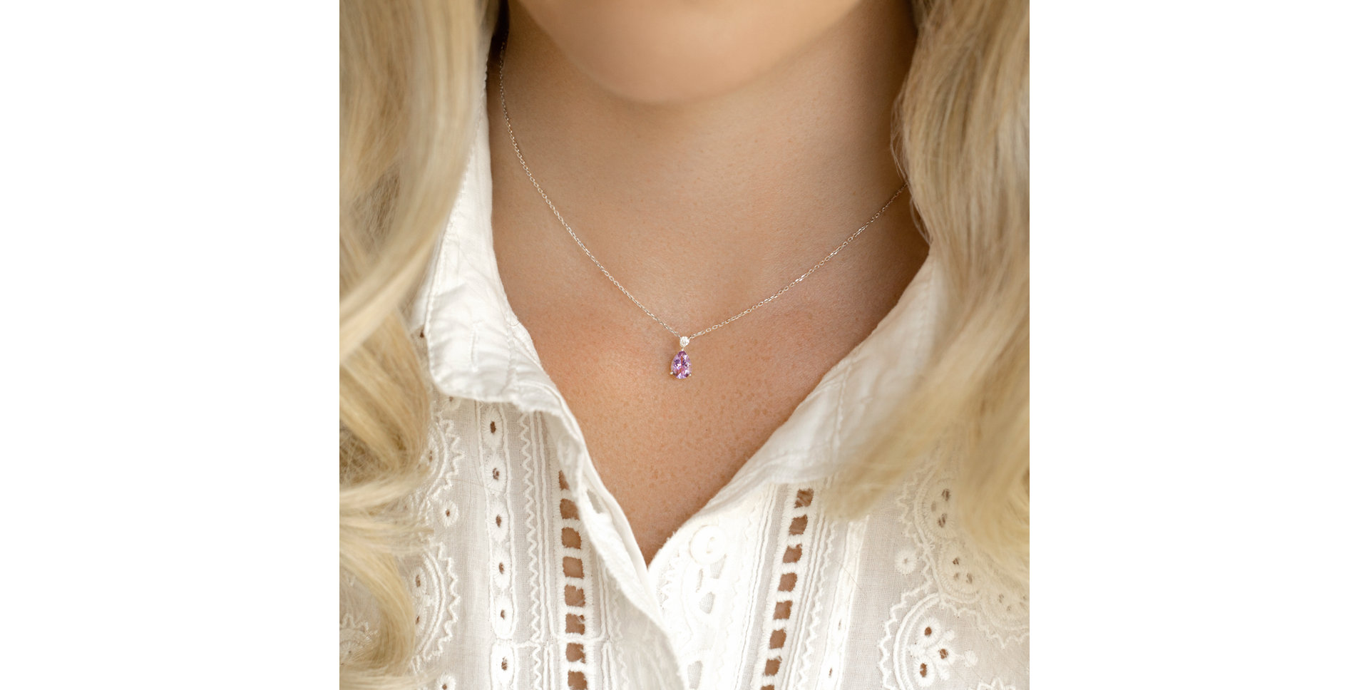 Diamond necklace with Quartz Ismene