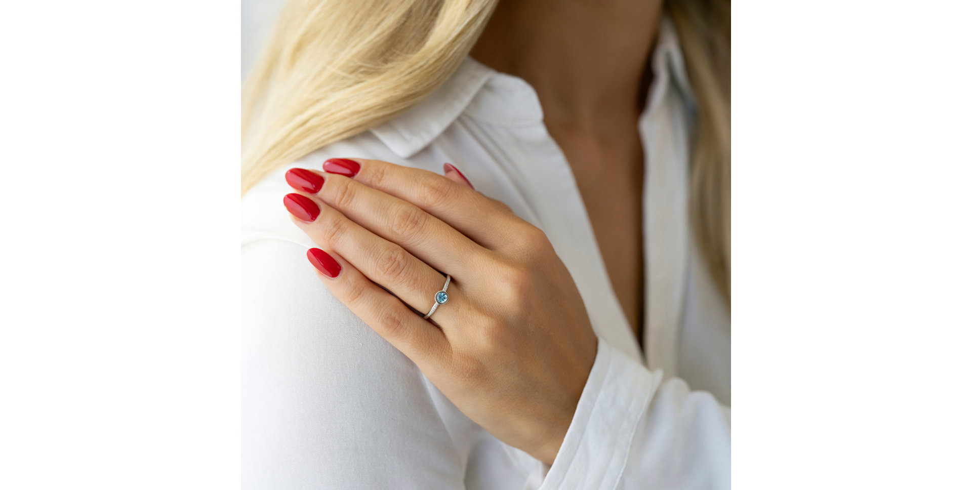 Diamond ring with Rhodolite Regal Elegance
