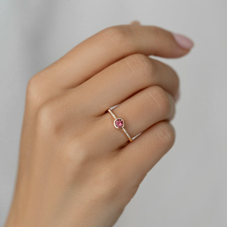 Diamond ring with Rhodolite Regal Sparkle