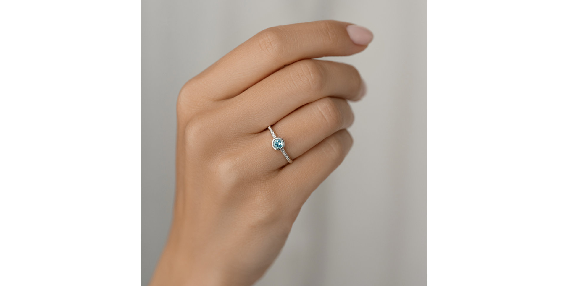 Diamond ring with Quartz Regal Sparkle