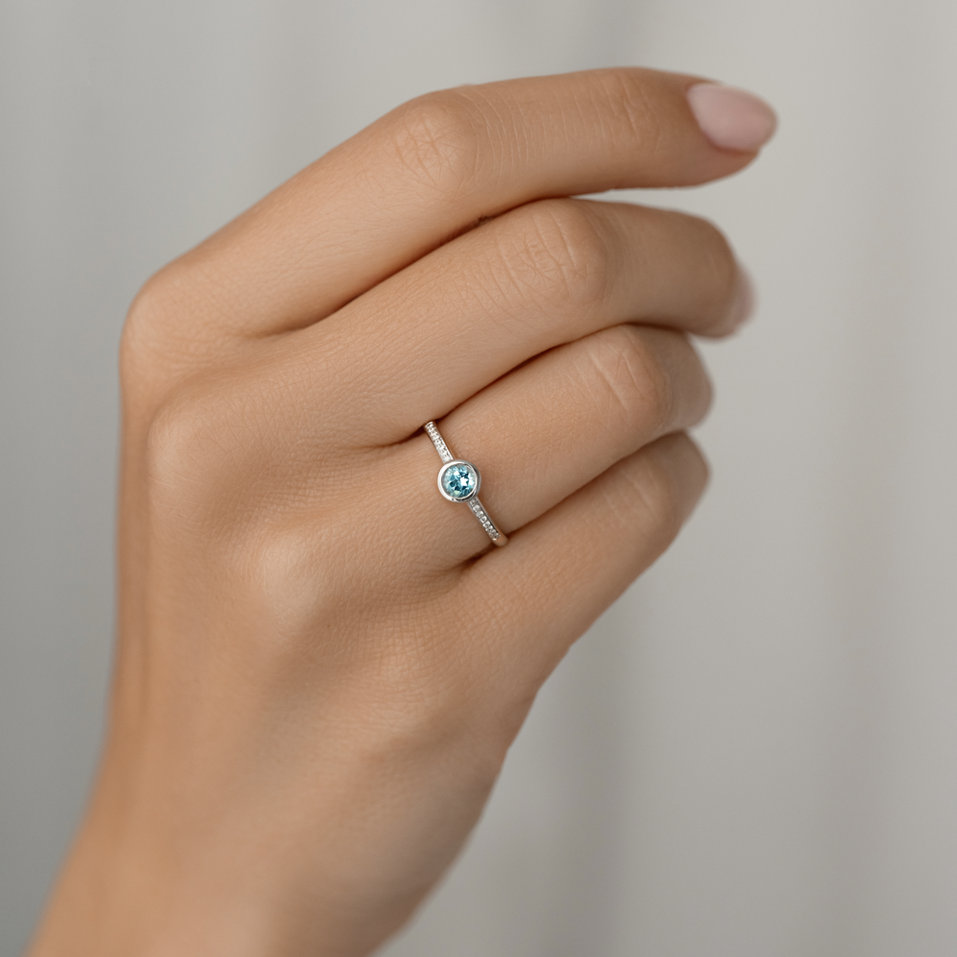 Diamond ring with Quartz Regal Sparkle