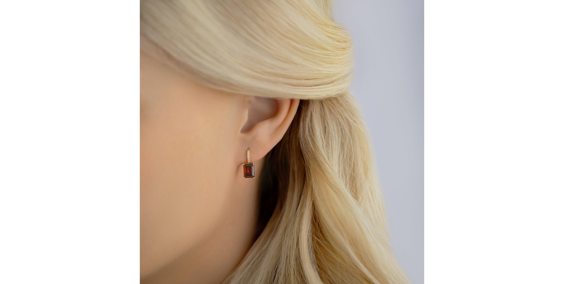 Diamond earrings with Amethyst Mireth