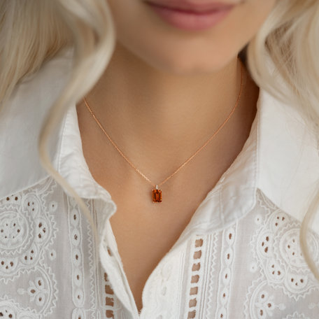 Diamond necklace with Citrine Mireth