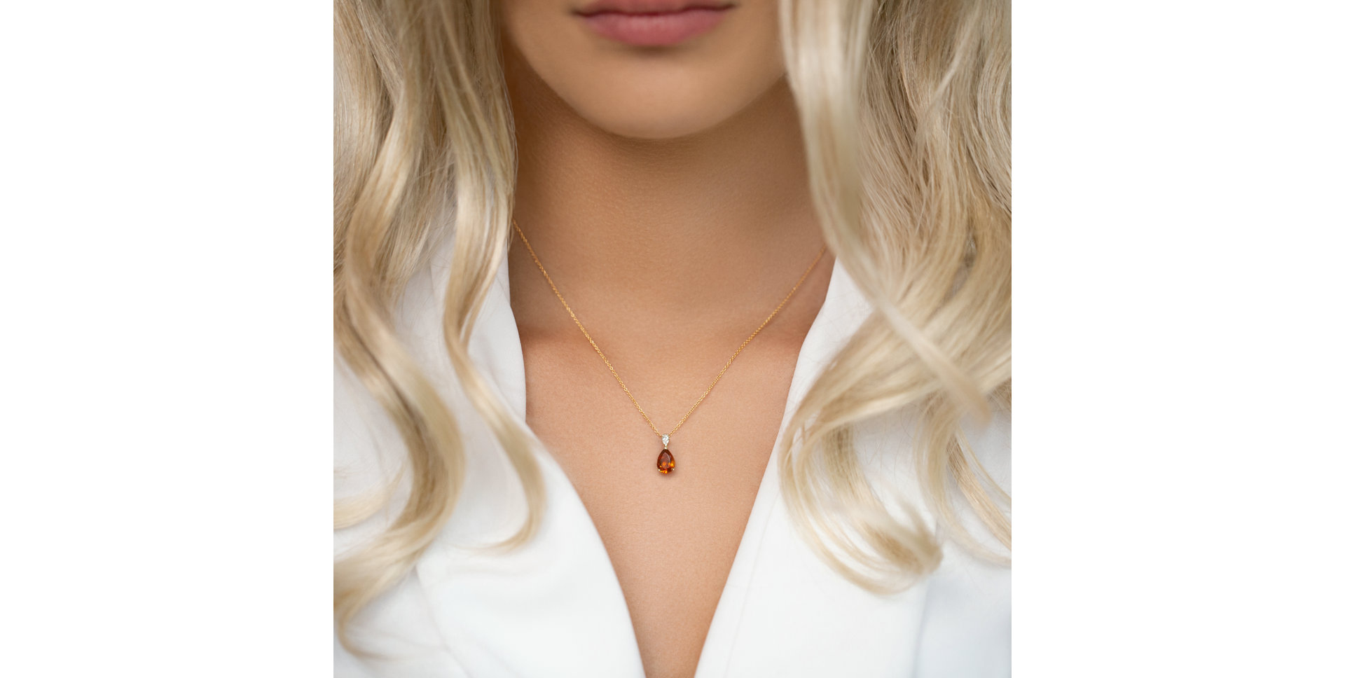 Diamond necklace with Rhodolite Whispers of Avalon