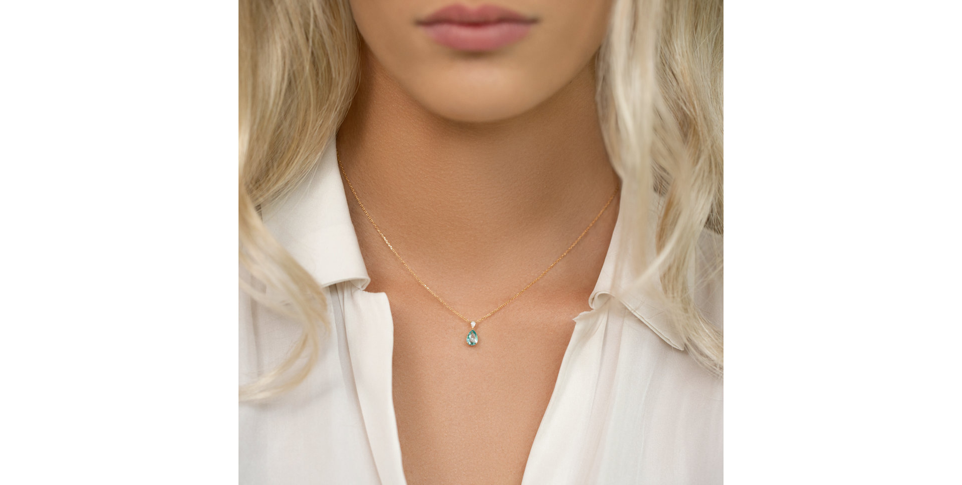 Diamond necklace with Tourmaline Whispers of Avalon