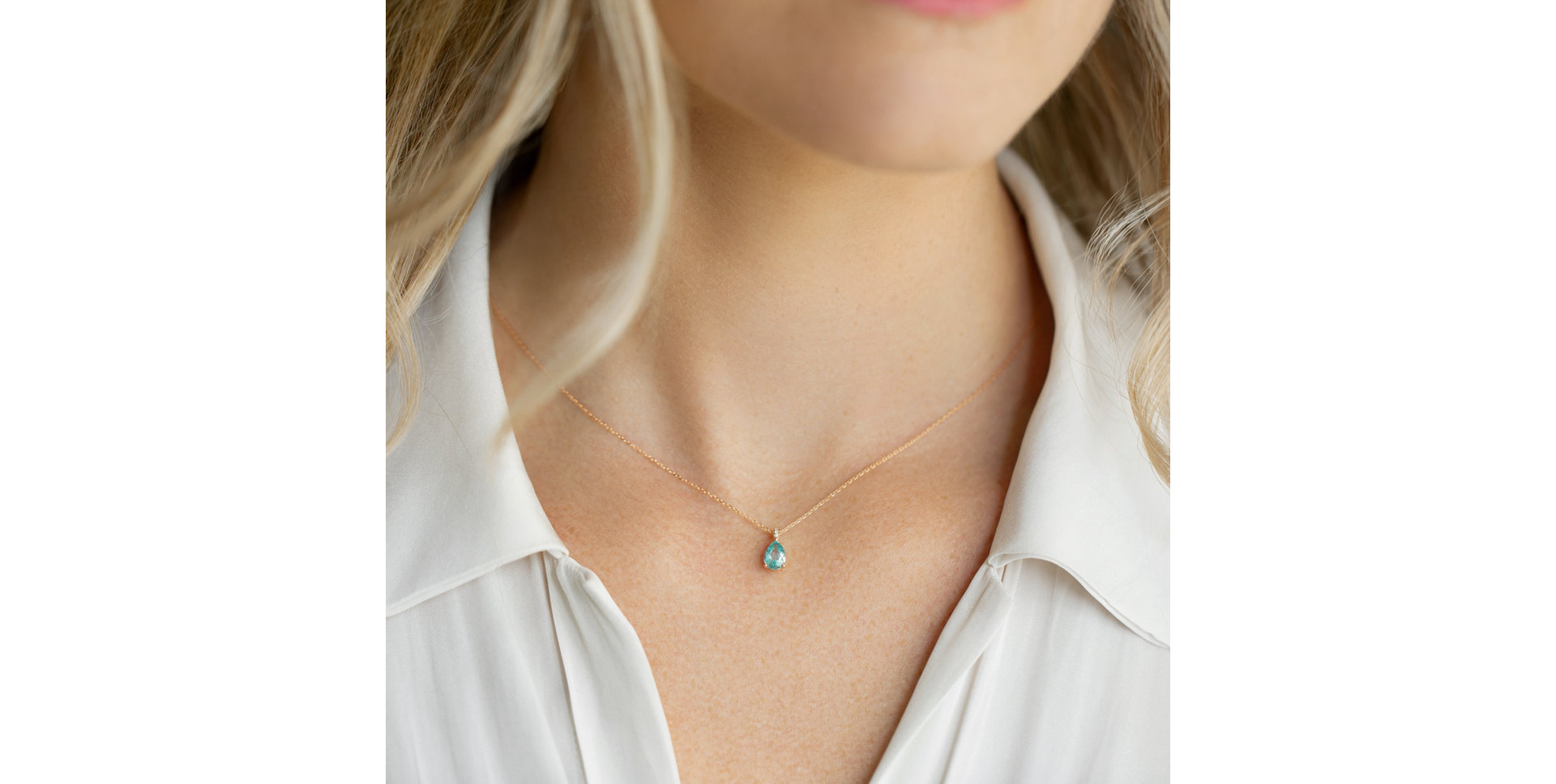 Diamond necklace with Apatit Tearfall