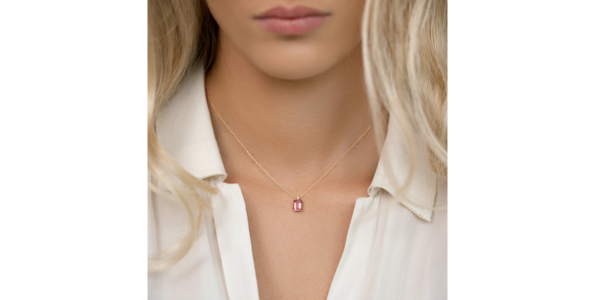 Diamond necklace with Topaz Carlotta