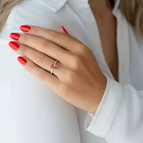 Diamond ring with Topaz Carlotta