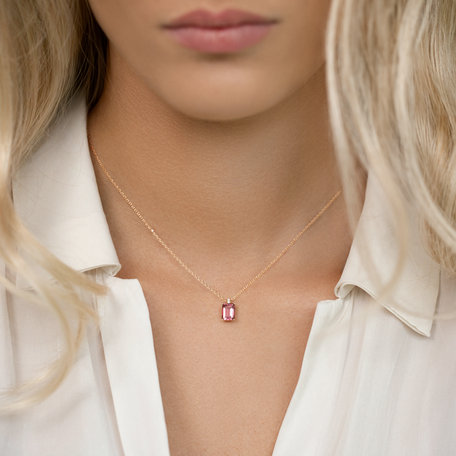 Diamond necklace with Tourmaline Carlotta