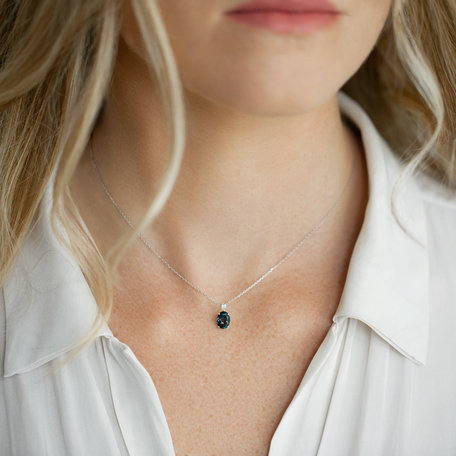 Diamond necklace with Topaz Élise