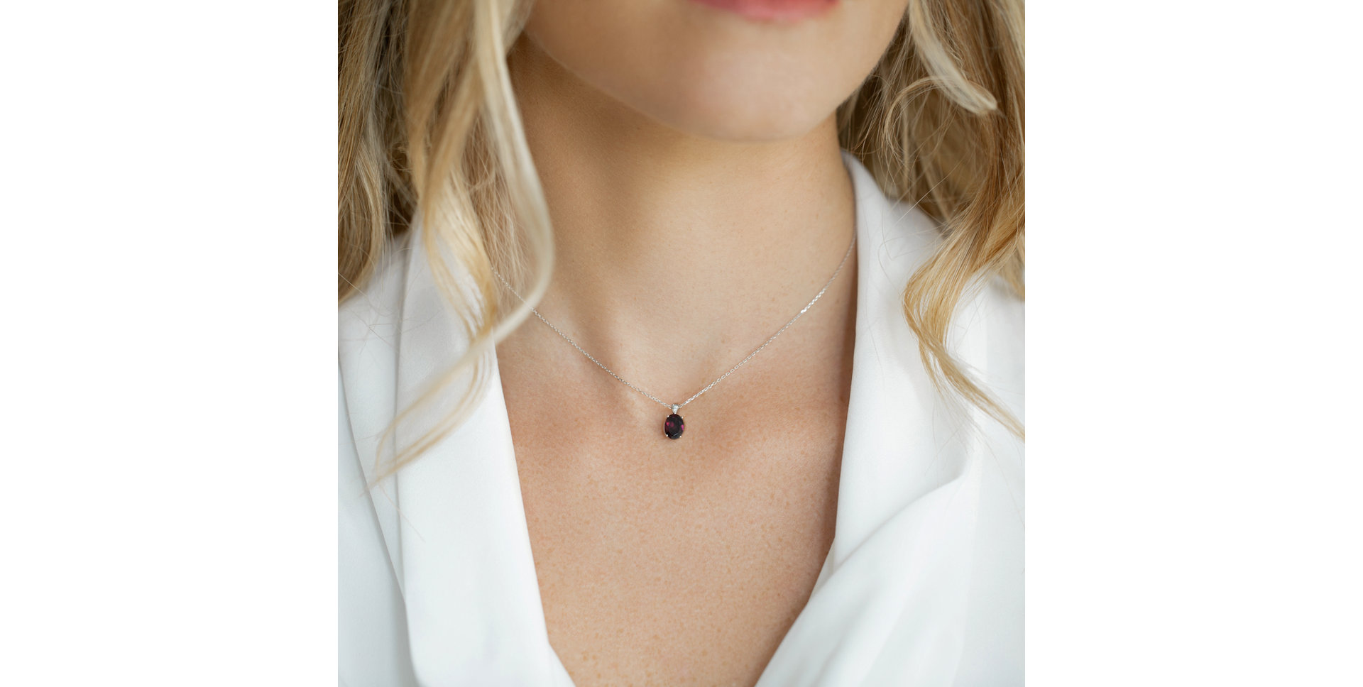 Diamond necklace with Morganite Élise