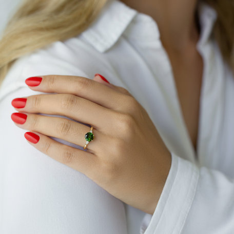 Diamond ring with Tourmaline Royal Oasis