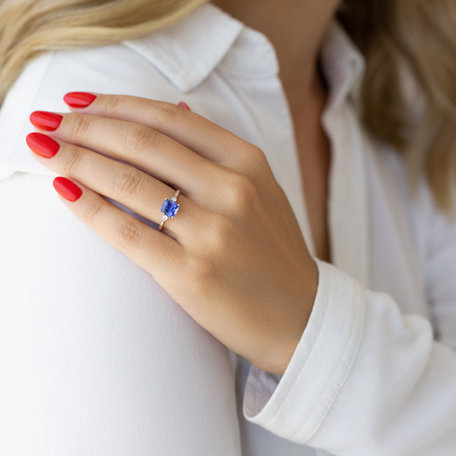 Diamond ring with Tourmaline Marigold