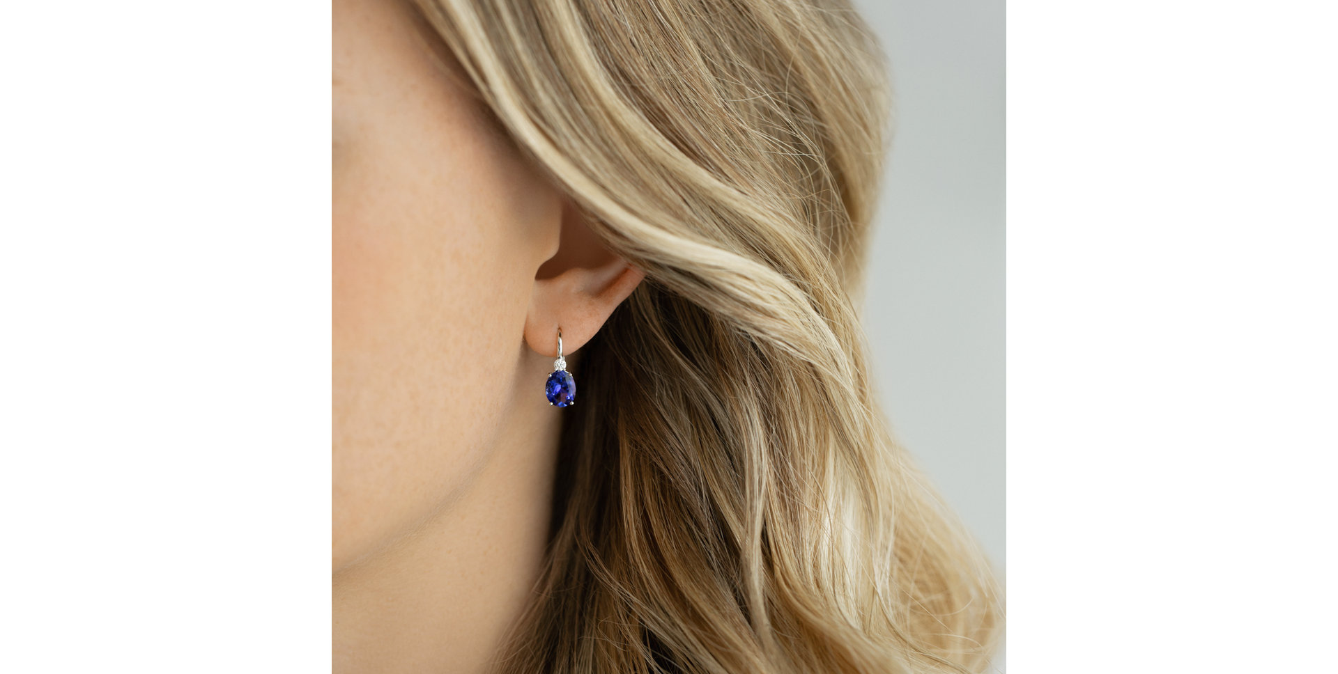 Diamond earrings with Amethyst Juliette