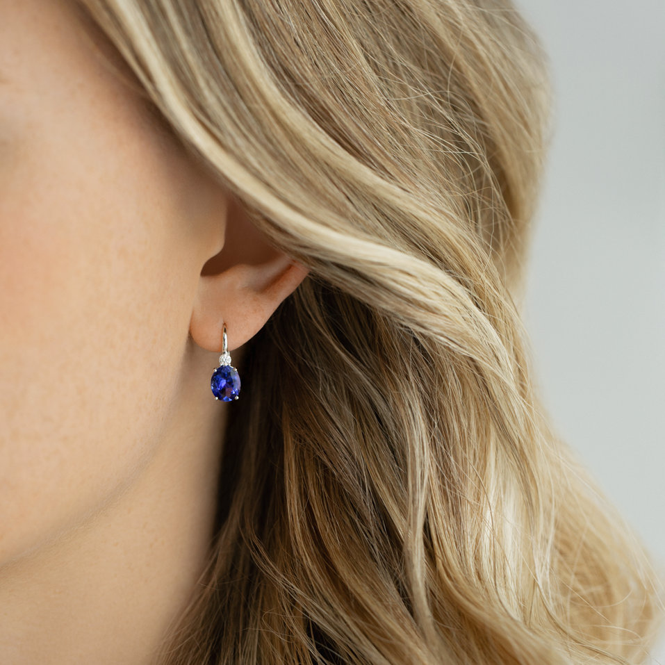 Diamond earrings with Amethyst Juliette