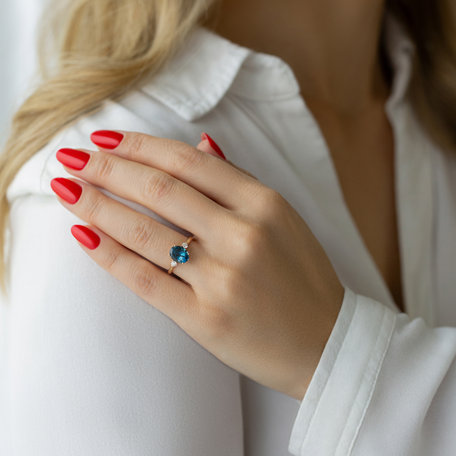 Diamond ring with Citrine Sunset Blaze