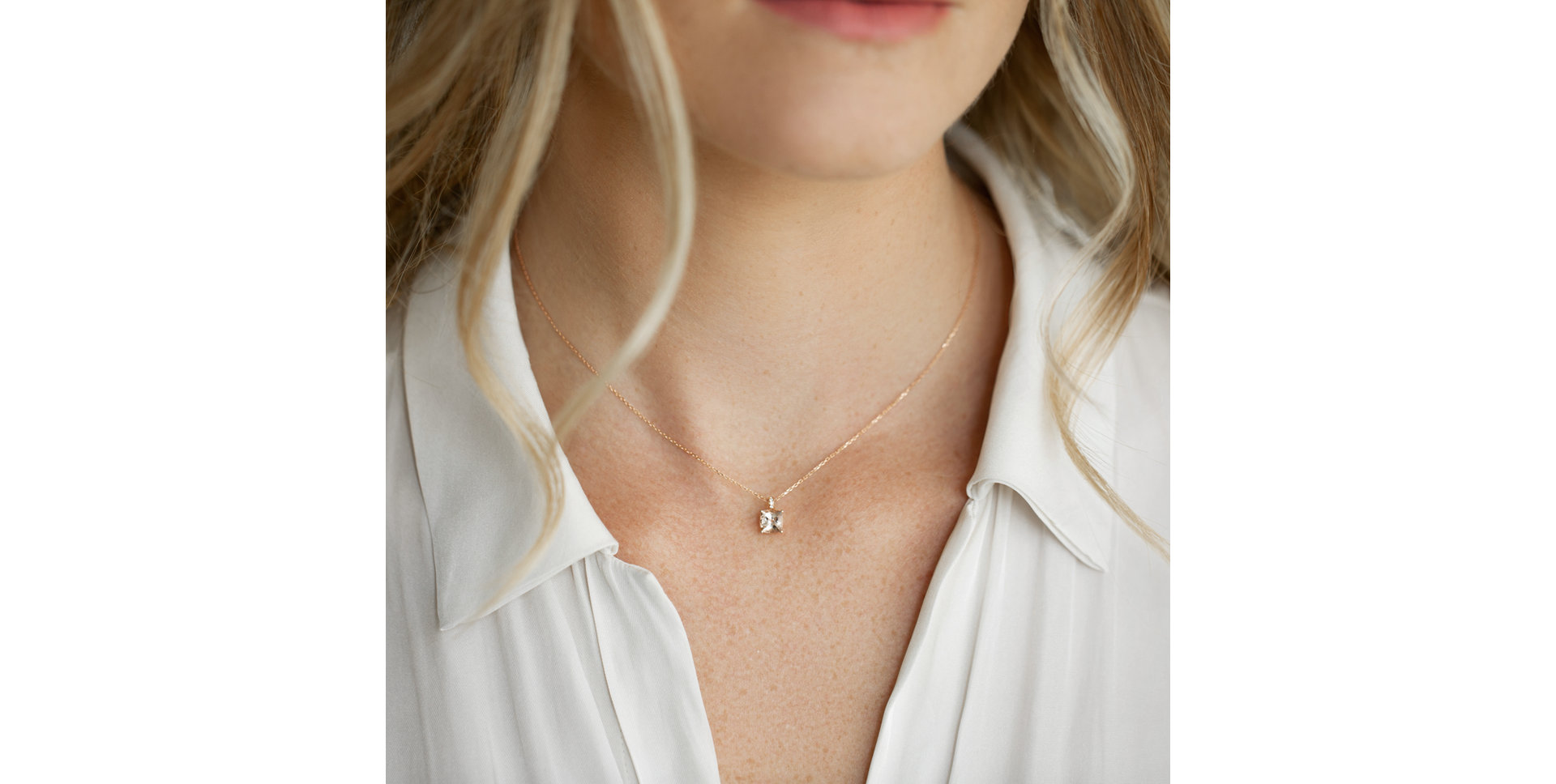 Diamond necklace with Tanzanite Linnea