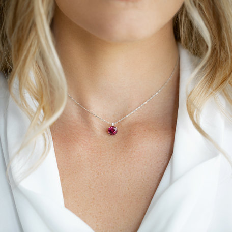 Diamond necklace with Rhodolite Bethy
