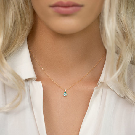 Diamond necklace with Apatite Whispers of Avalon