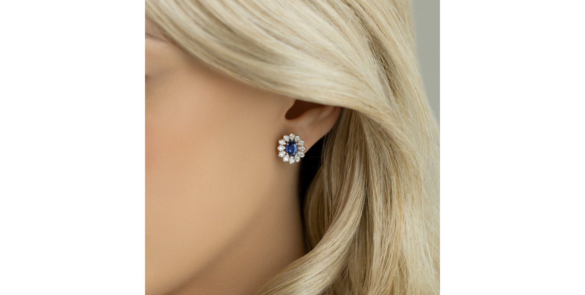 Diamond earrings with Sapphire Floral Treasure