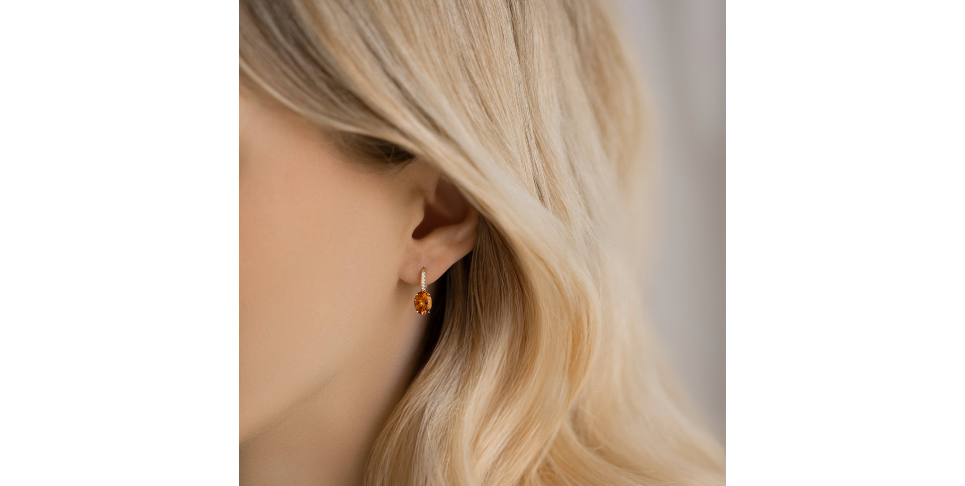Diamond earrings with Citrine Iris Elegance