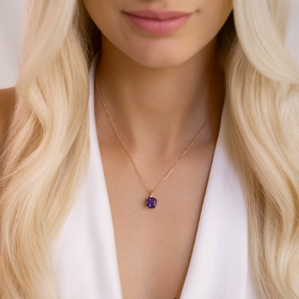 Diamond necklace with Topaz The Duchess