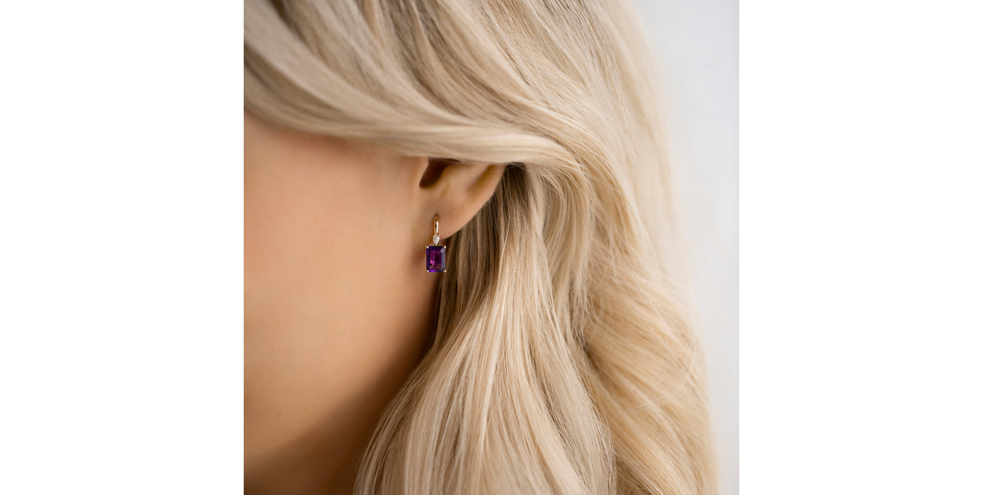 Diamond earrings with Morganite Royal Cordelia