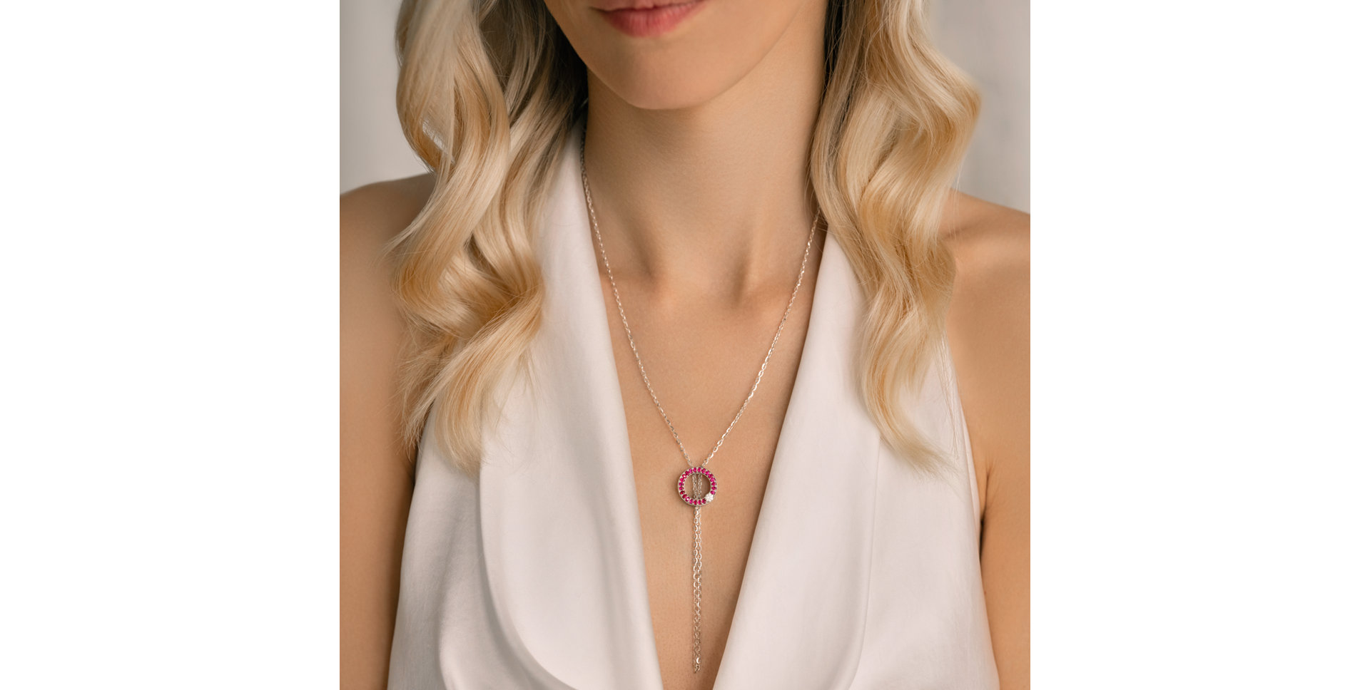 Diamond necklace with Rubies Perfect Sphere