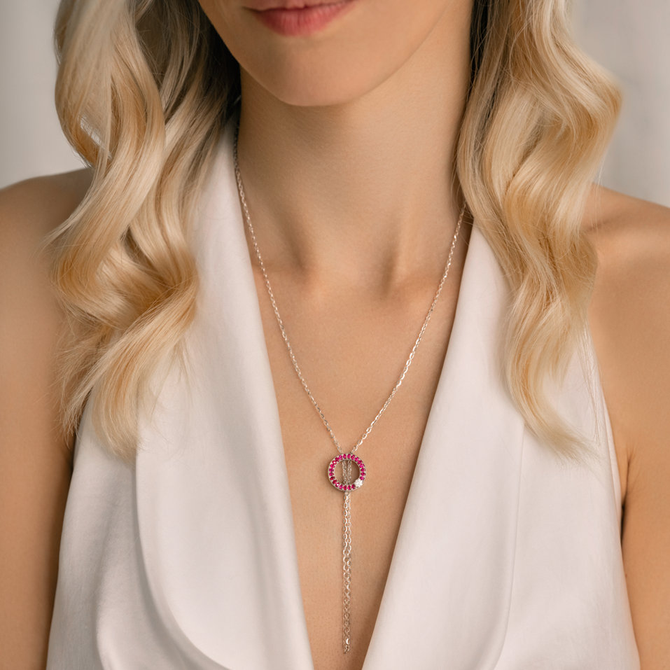 Diamond necklace with Rubies Perfect Sphere