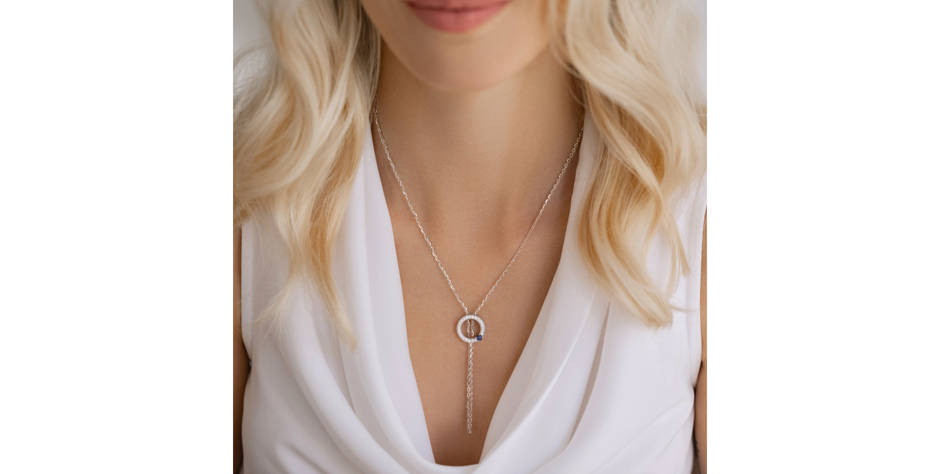 Diamond necklace with Ruby Perfect Circle