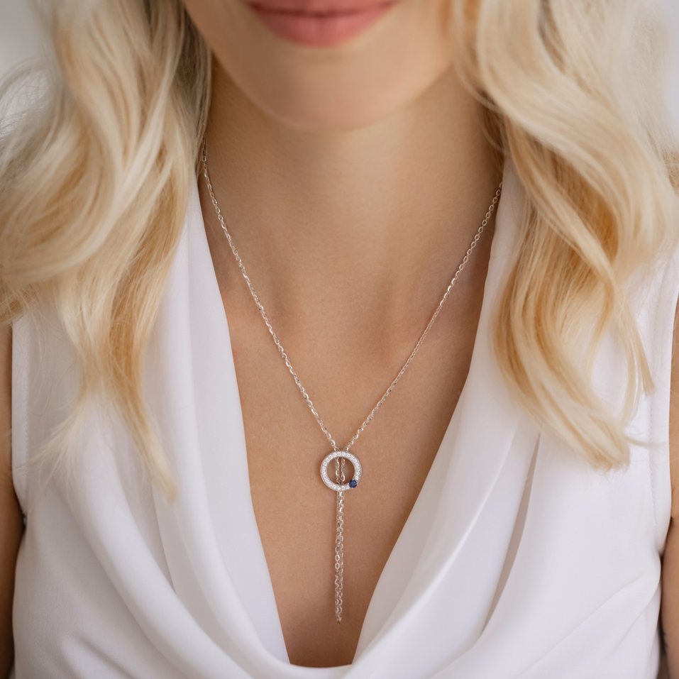 Diamond necklace with Sapphire Perfect Circle